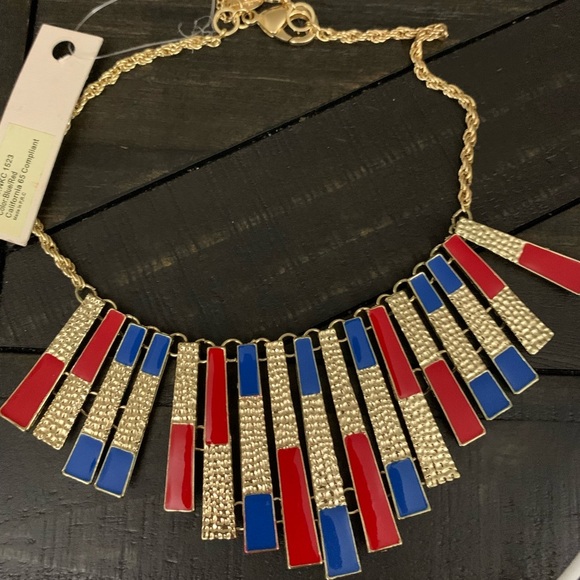 Bangle bangle red and blue necklace - Picture 1 of 3